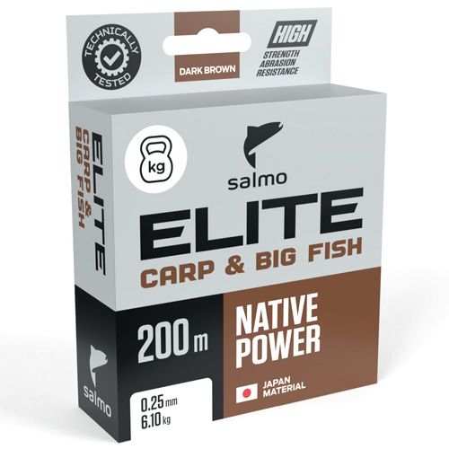 Волосінь Salmo Elite Carp & Big Fish 200м 0.27мм 7.45кг / 16lb (4120-027) 80254 фото