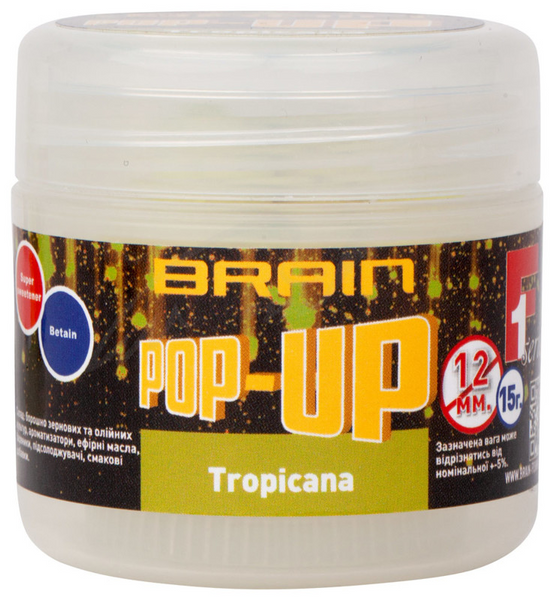 Бойли Brain Pop-Up F1 Tropicana (манго) 12мм 15g (1858-04-15) 1858-04-15 фото