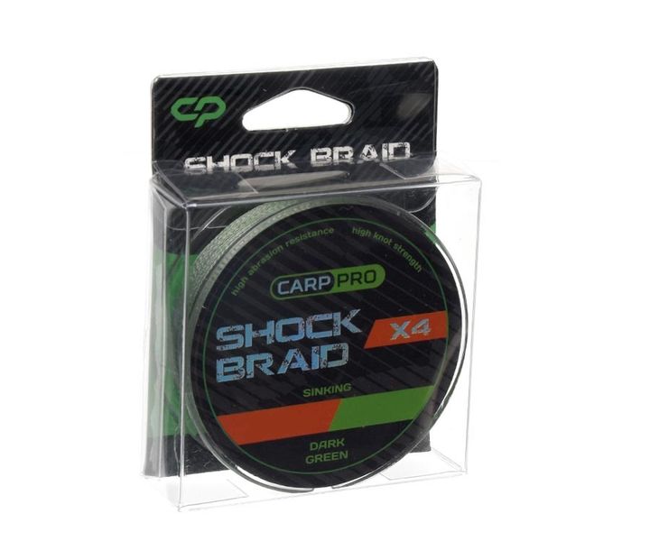 Шок-лідер Carp Pro Shock Braid PE X4 0.16мм 25м Dark Green (CP1618-4-25) 85722 фото