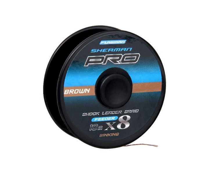 Шок-лидер Sherman PRO Х8 BRAID SINKING BROWN 0.18мм 13kg 10м (SHPSL_018) 92279 фото