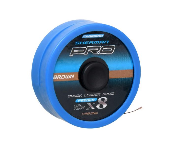 Шок-лидер Sherman PRO Х8 BRAID SINKING BROWN 0.18мм 13kg 10м (SHPSL_018) 92279 фото