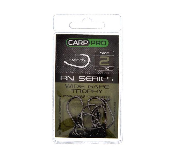 Гачки Carp Pro Black Nickel Wide Gape Trophy №2 CPBNWGT2 фото