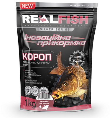 Прикормка Real Fish Короп (Кальмар-восьминіг) 1кг (RF-905) RF-903 фото