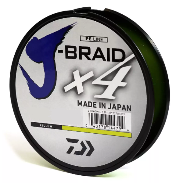 Шнур Daiwa J-Braid X4E 0.07мм 135м Yellow / (706693 / 12740-007) 706693 фото